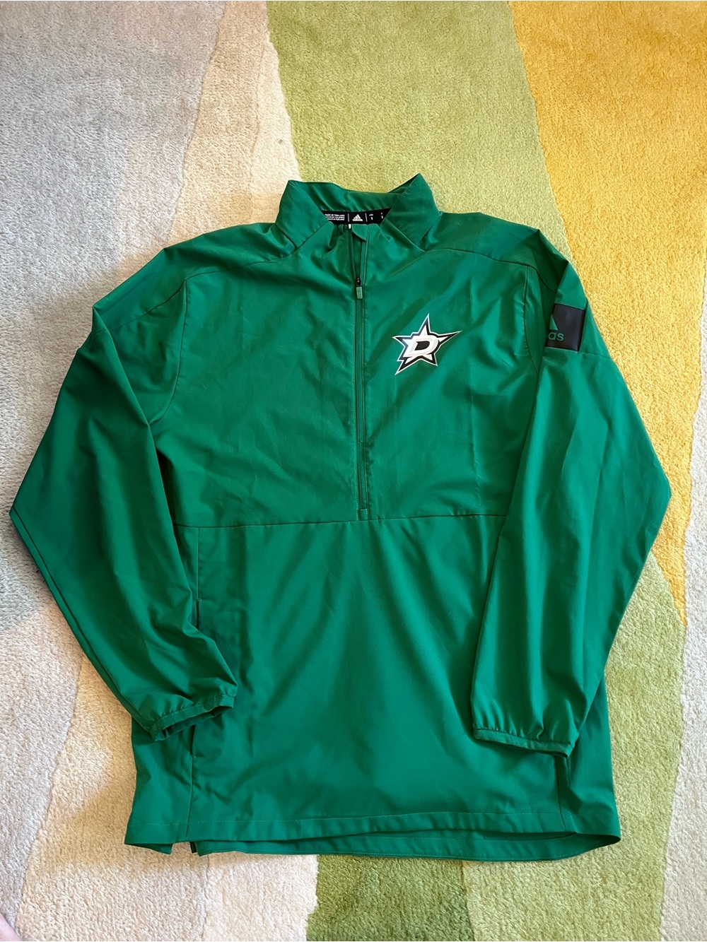 Dallas Stars Men’s Green Windbreaker Pullover Jacket Adidas NHL Dallas Stars